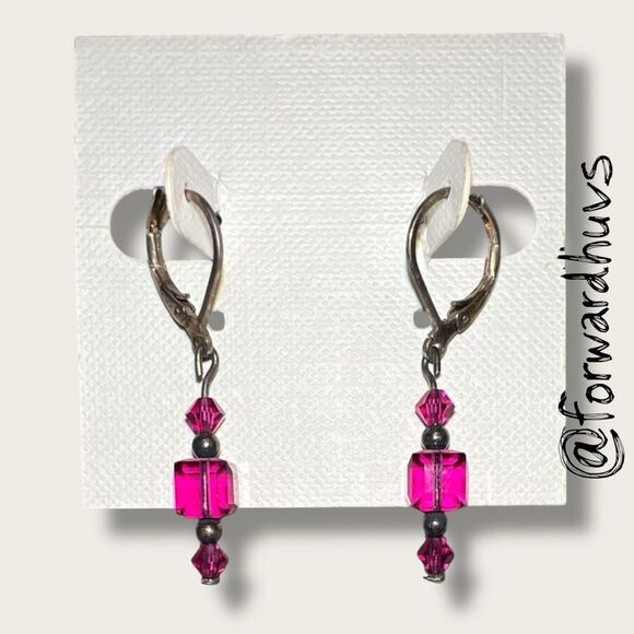 Bundle Sale 3 for $15 | Artisan Earrings – Pink Beads with Dark Spacers - Picture 1 of 7